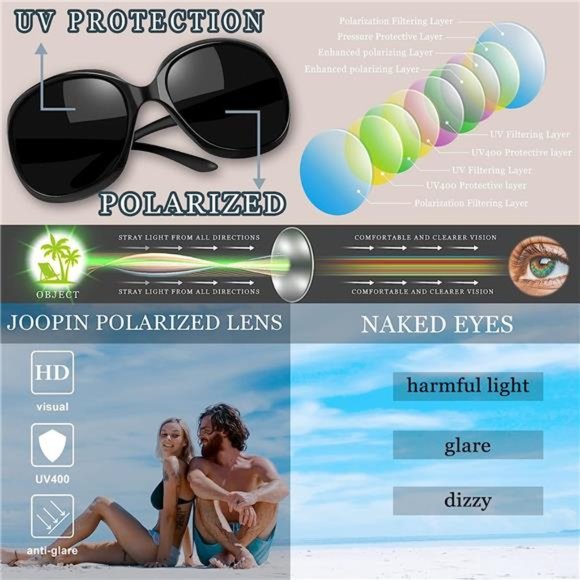 Polarized Sunglasses Womens Trendy Oversized Large Driving Sun Glasses Ladies - Picture 2 of 6